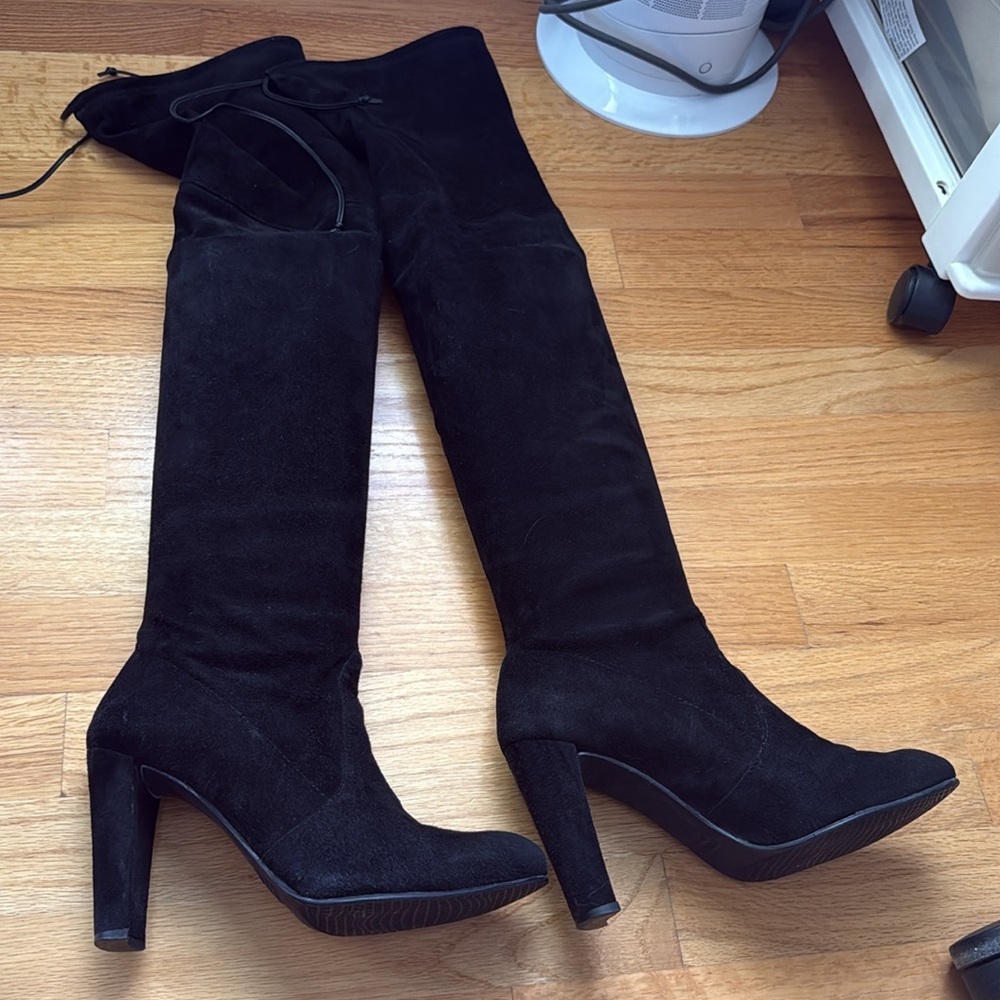 Stuart Weitzman size 36.5 highland heeled boots with Shoe Box and Dust Bag